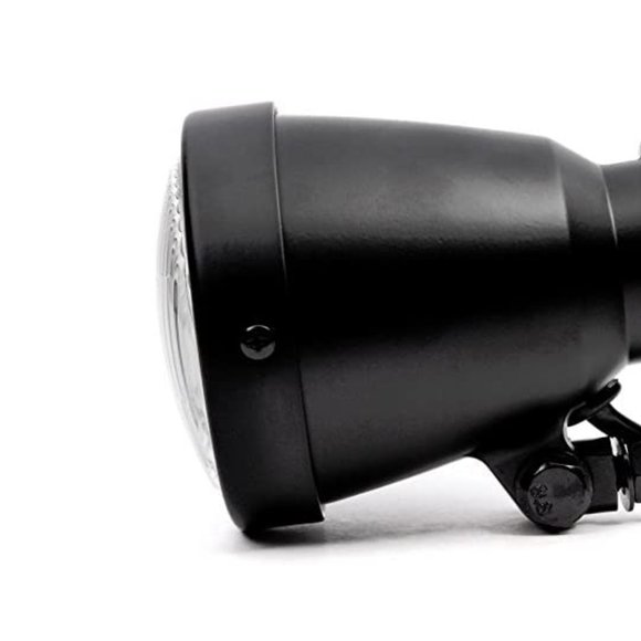 4.25" Motorcycle Mini Headlight w/High Low Beam Lights LED Bulb Black Housing - Picture 3 of 5